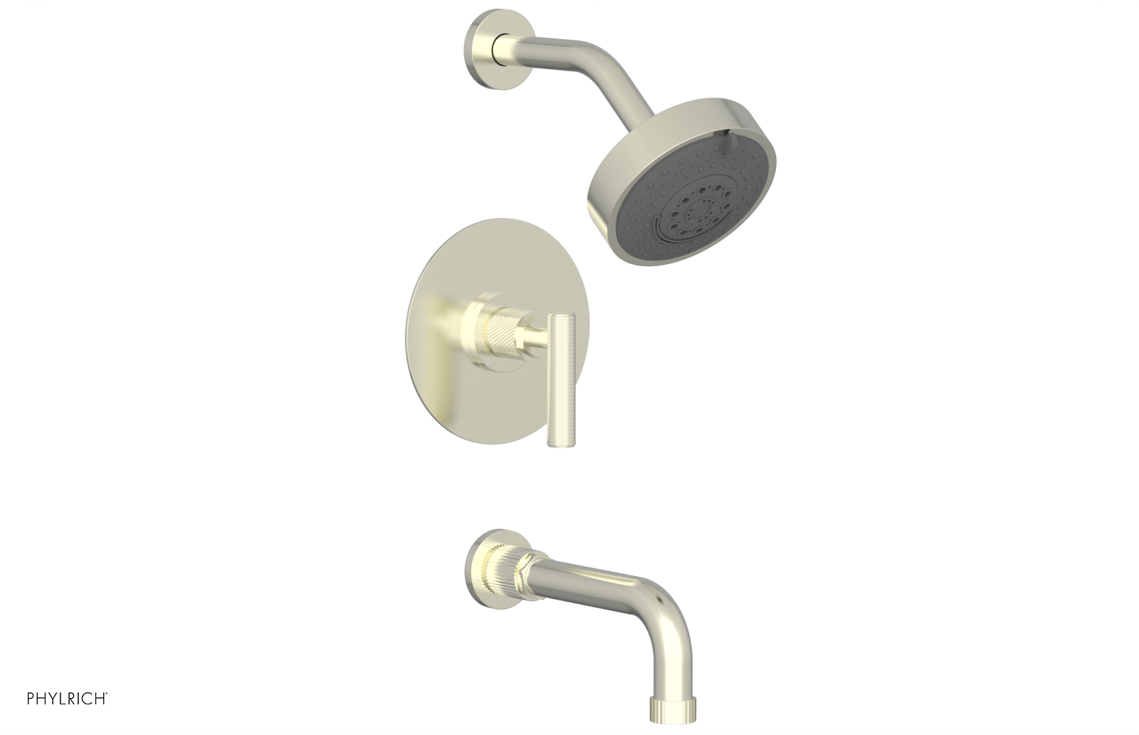 DUSTRIE - Pressure Balance Tub & Shower Set - 7 5/8" Spout -  Lever Handle - Knurled 371-27