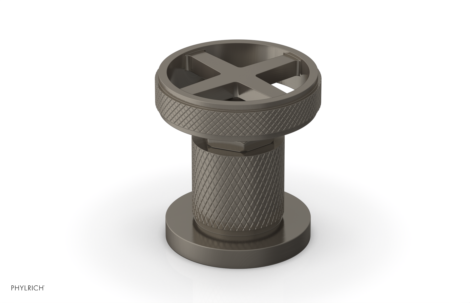 DUSTRIE - Volume Control/Diverter Trim - Cross Handle - Knurled 371-35