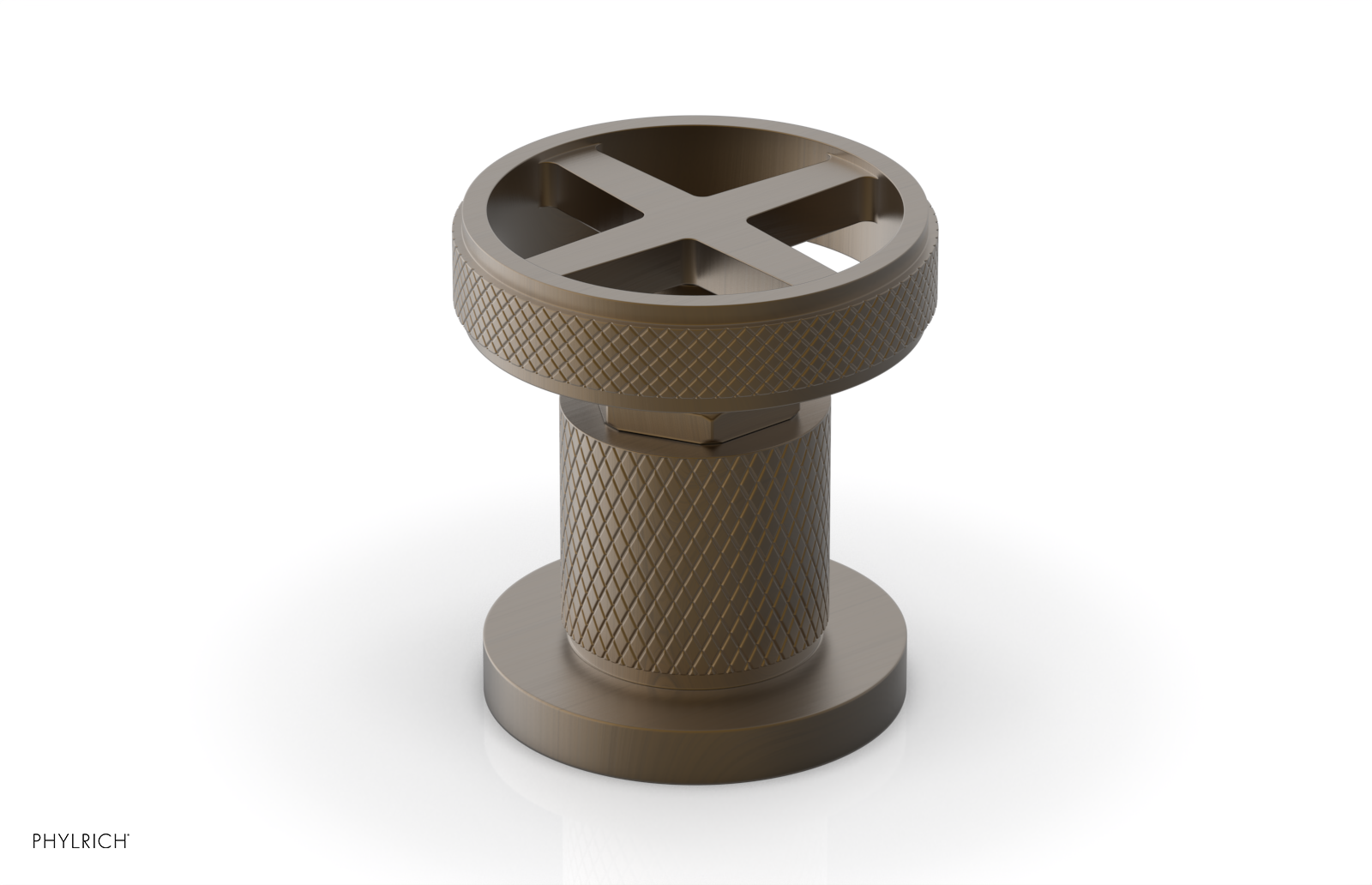 DUSTRIE - Volume Control/Diverter Trim - Cross Handle - Knurled 371-35