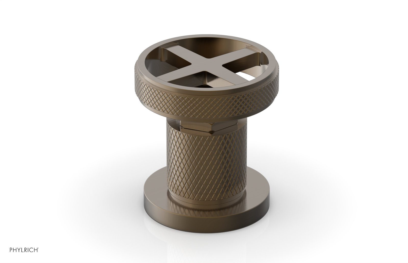 DUSTRIE - Volume Control/Diverter Trim - Cross Handle - Knurled 371-35