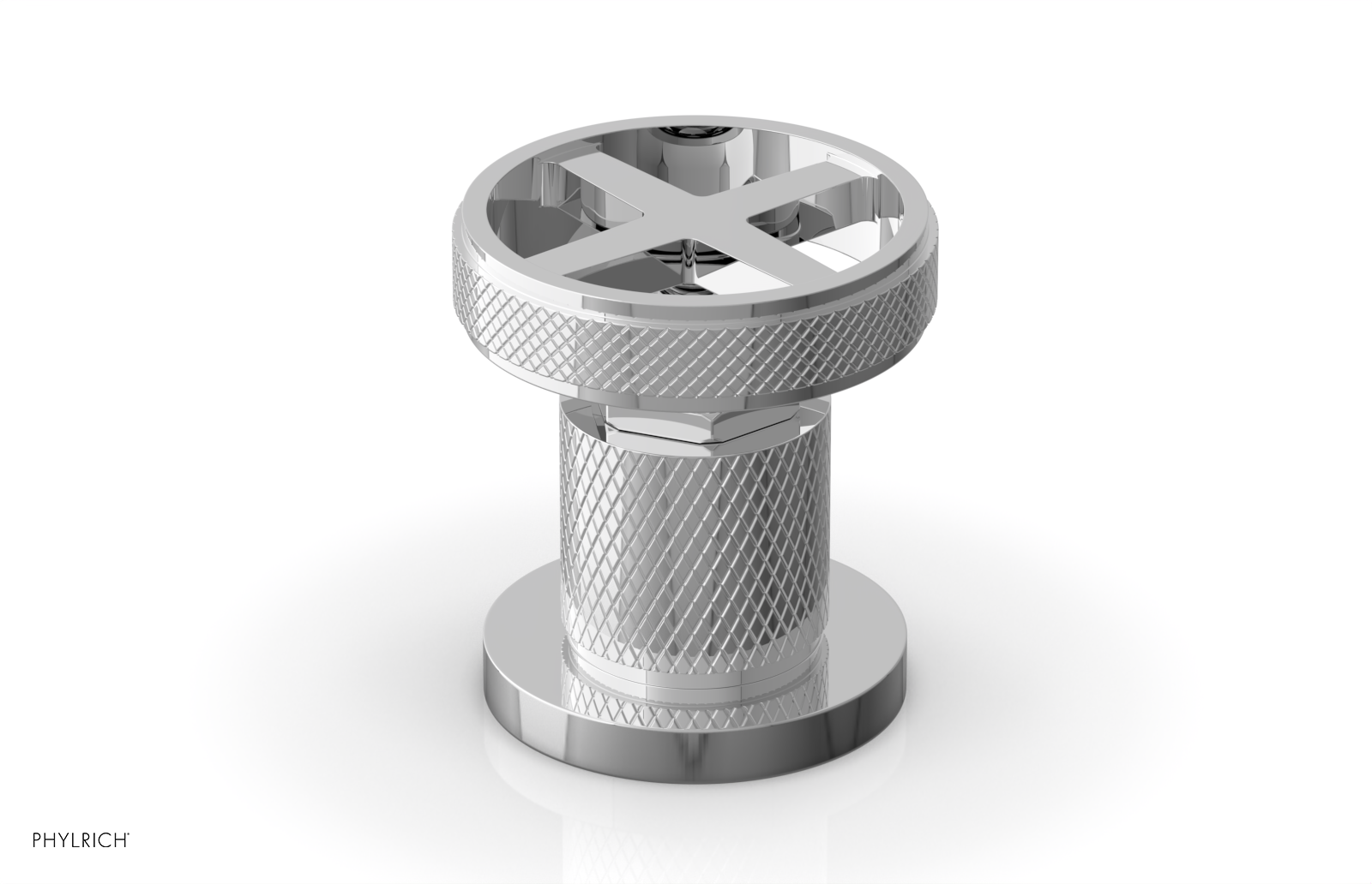 DUSTRIE - Volume Control/Diverter Trim - Cross Handle - Knurled 371-35