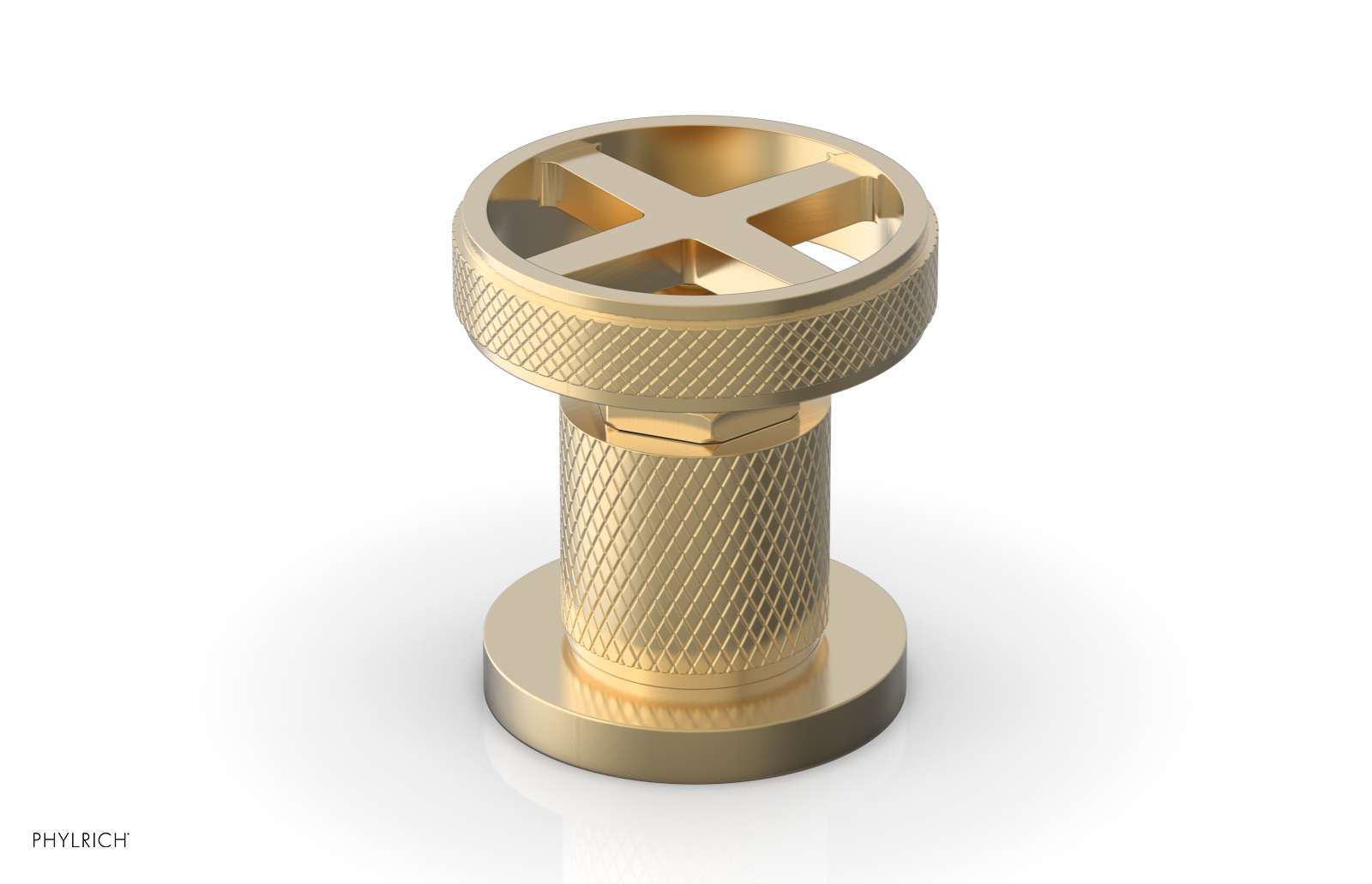 DUSTRIE - Volume Control/Diverter Trim - Cross Handle - Knurled 371-35