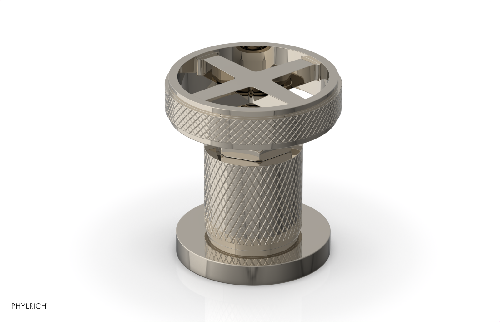 DUSTRIE - Volume Control/Diverter Trim - Cross Handle - Knurled 371-35