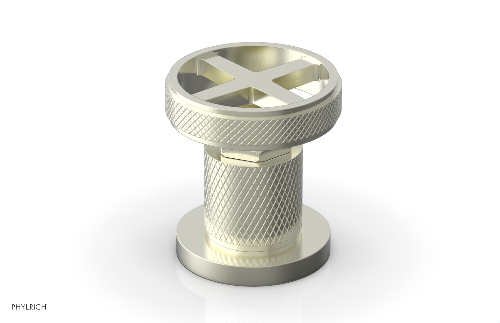 DUSTRIE - Volume Control/Diverter Trim - Cross Handle - Knurled 371-35