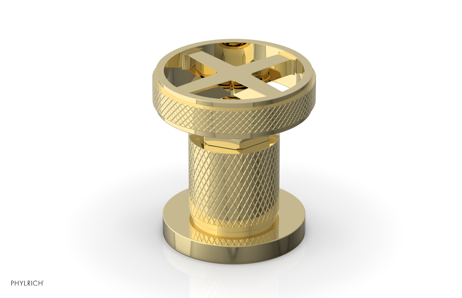 DUSTRIE - Volume Control/Diverter Trim - Cross Handle - Knurled 371-35