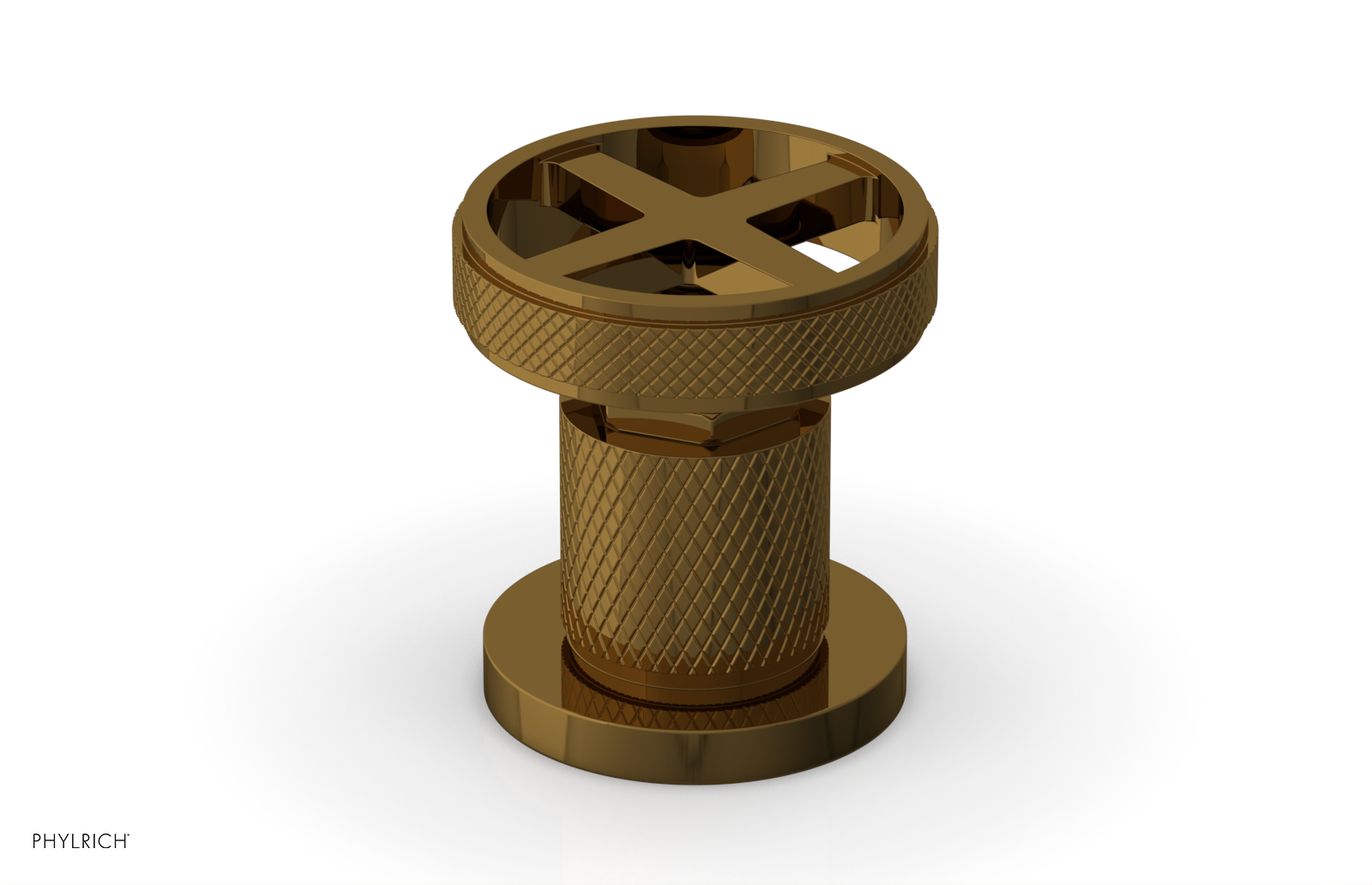 DUSTRIE - Volume Control/Diverter Trim - Cross Handle - Knurled 371-35