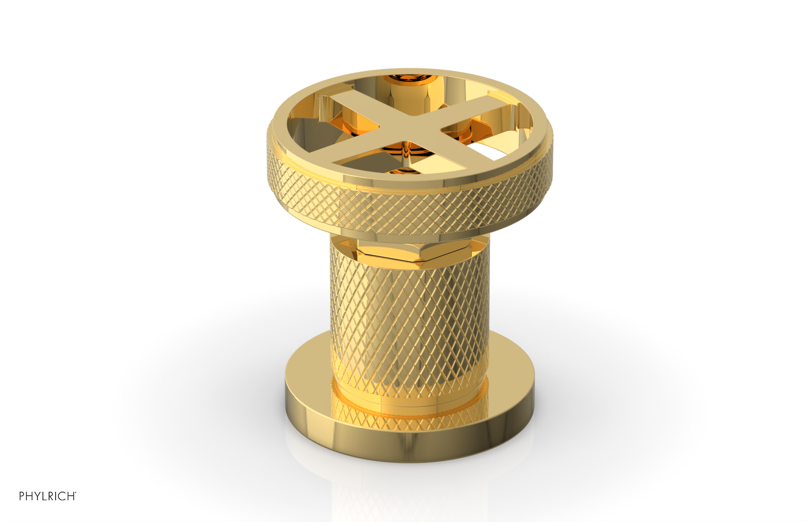 DUSTRIE - Volume Control/Diverter Trim - Cross Handle - Knurled 371-35