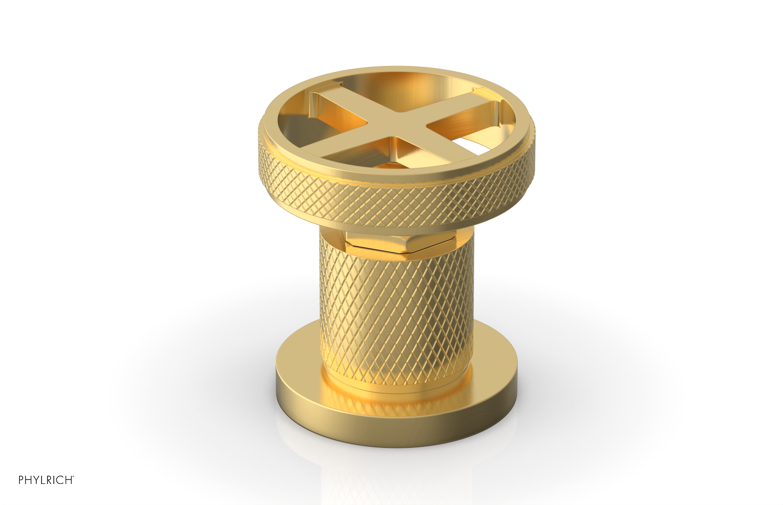 DUSTRIE - Volume Control/Diverter Trim - Cross Handle - Knurled 371-35