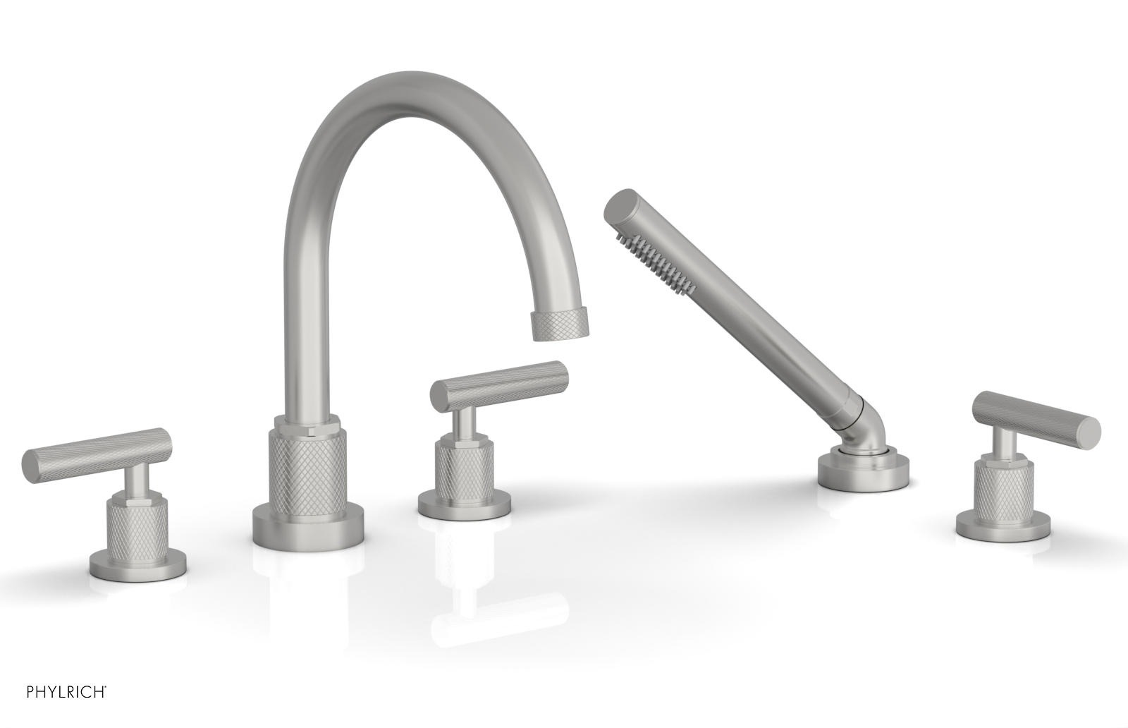 DUSTRIE - Deck Tub Set with Hand Shower - Lever Handles - Knurled 371-49