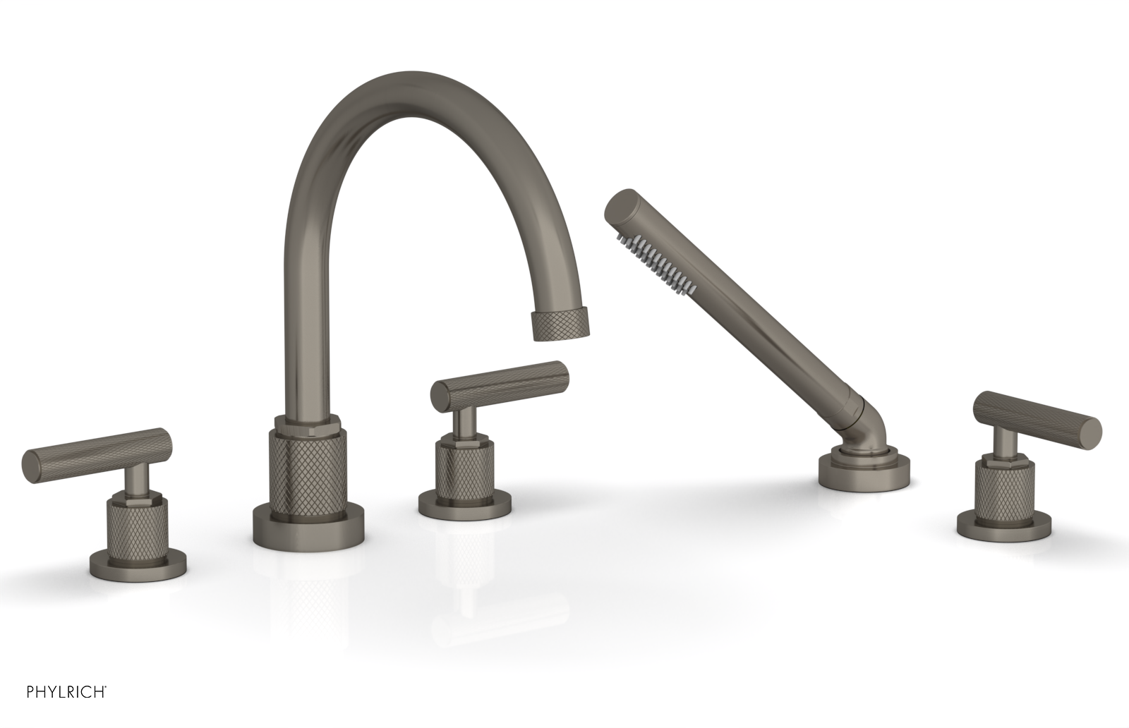 DUSTRIE - Deck Tub Set with Hand Shower - Lever Handles - Knurled 371-49