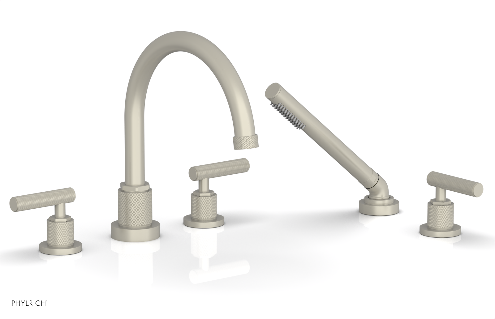 DUSTRIE - Deck Tub Set with Hand Shower - Lever Handles - Knurled 371-49