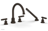 DUSTRIE - Deck Tub Set with Hand Shower - Lever Handles - Knurled 371-49