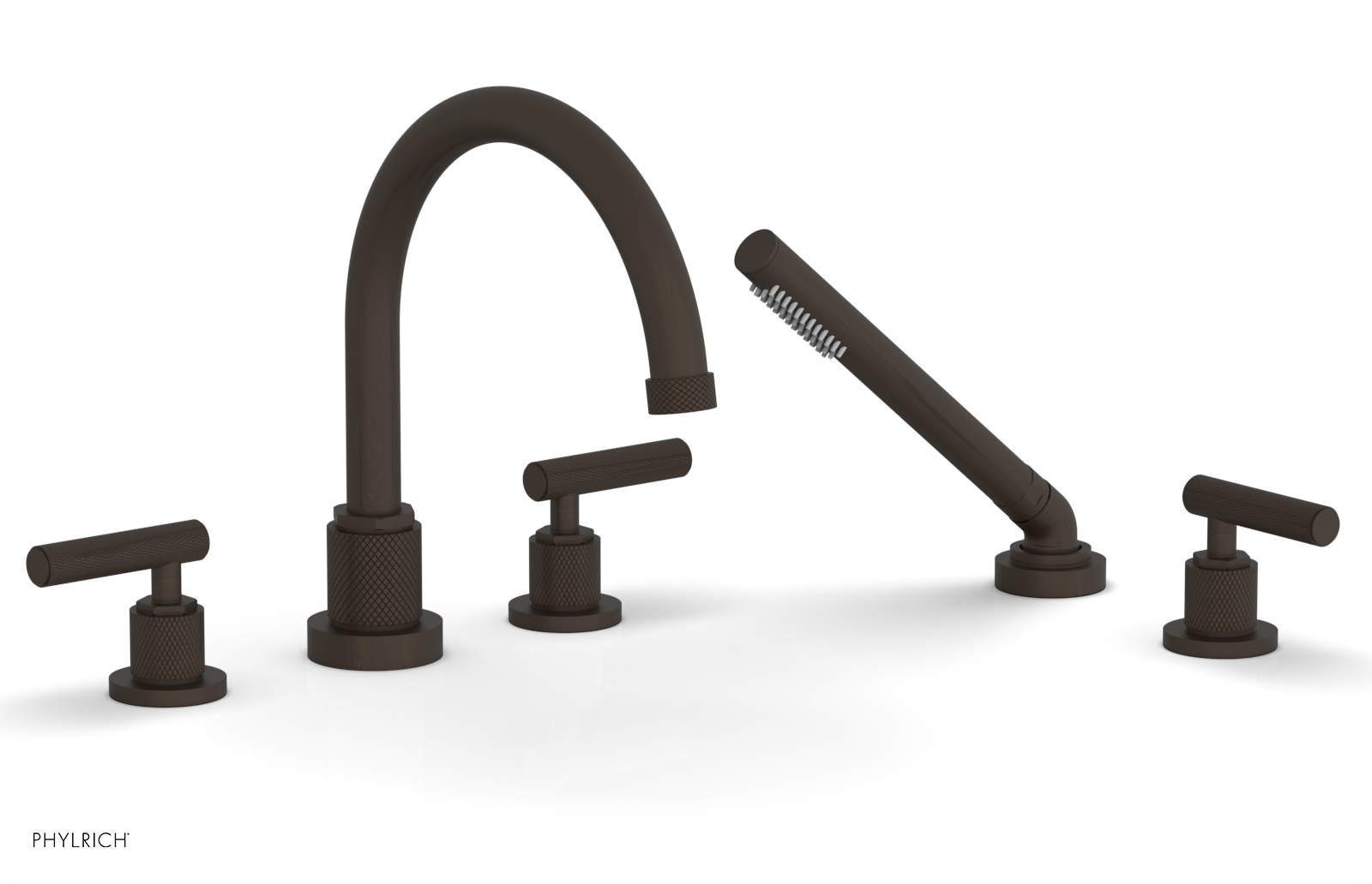 DUSTRIE - Deck Tub Set with Hand Shower - Lever Handles - Knurled 371-49