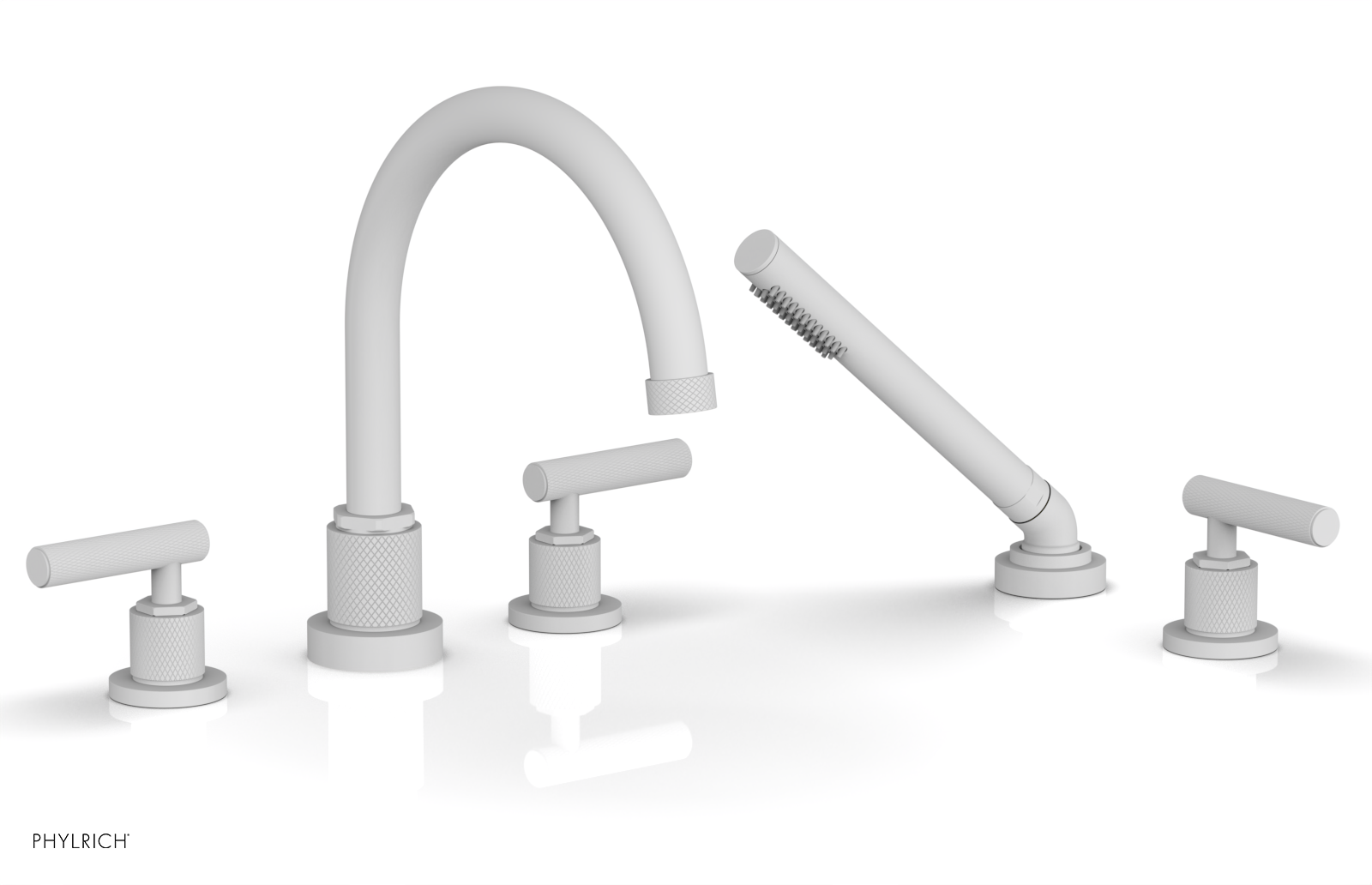 DUSTRIE - Deck Tub Set with Hand Shower - Lever Handles - Knurled 371-49