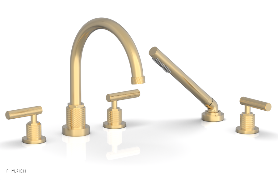 DUSTRIE - Deck Tub Set with Hand Shower - Lever Handles - Knurled 371-49