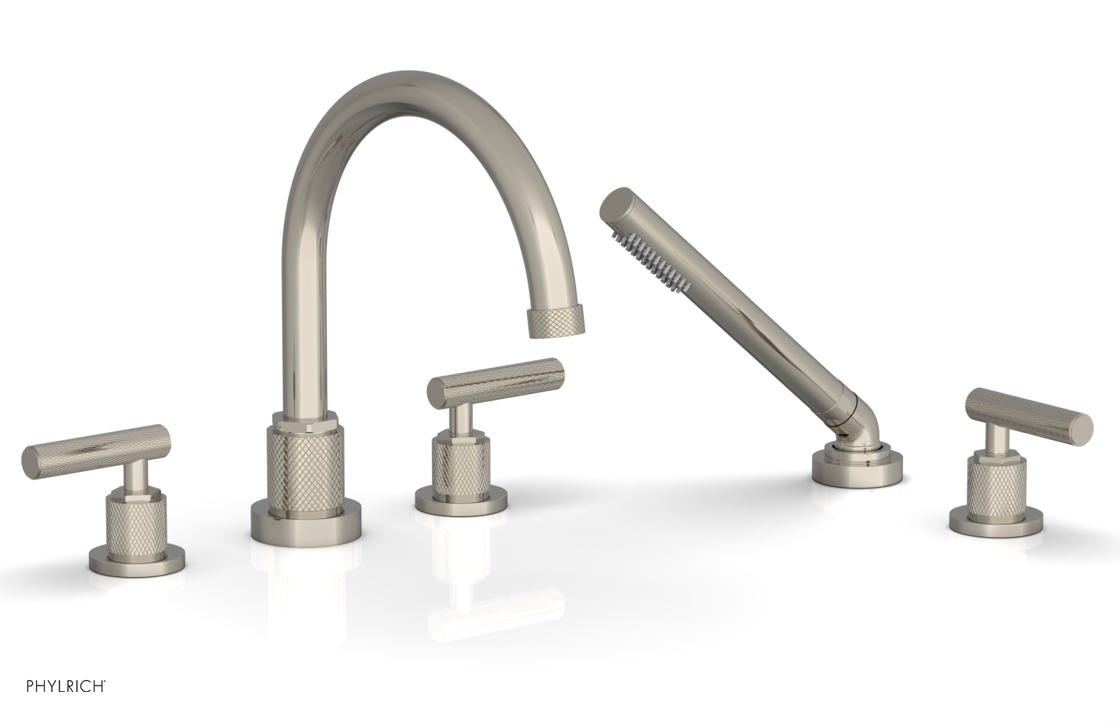 DUSTRIE - Deck Tub Set with Hand Shower - Lever Handles - Knurled 371-49