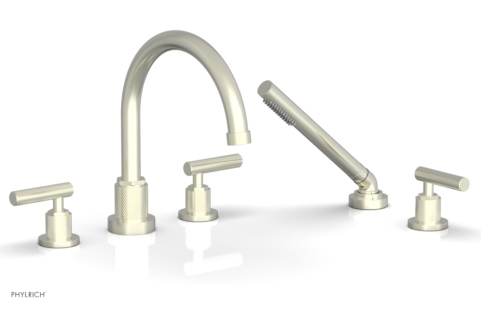 DUSTRIE - Deck Tub Set with Hand Shower - Lever Handles - Knurled 371-49
