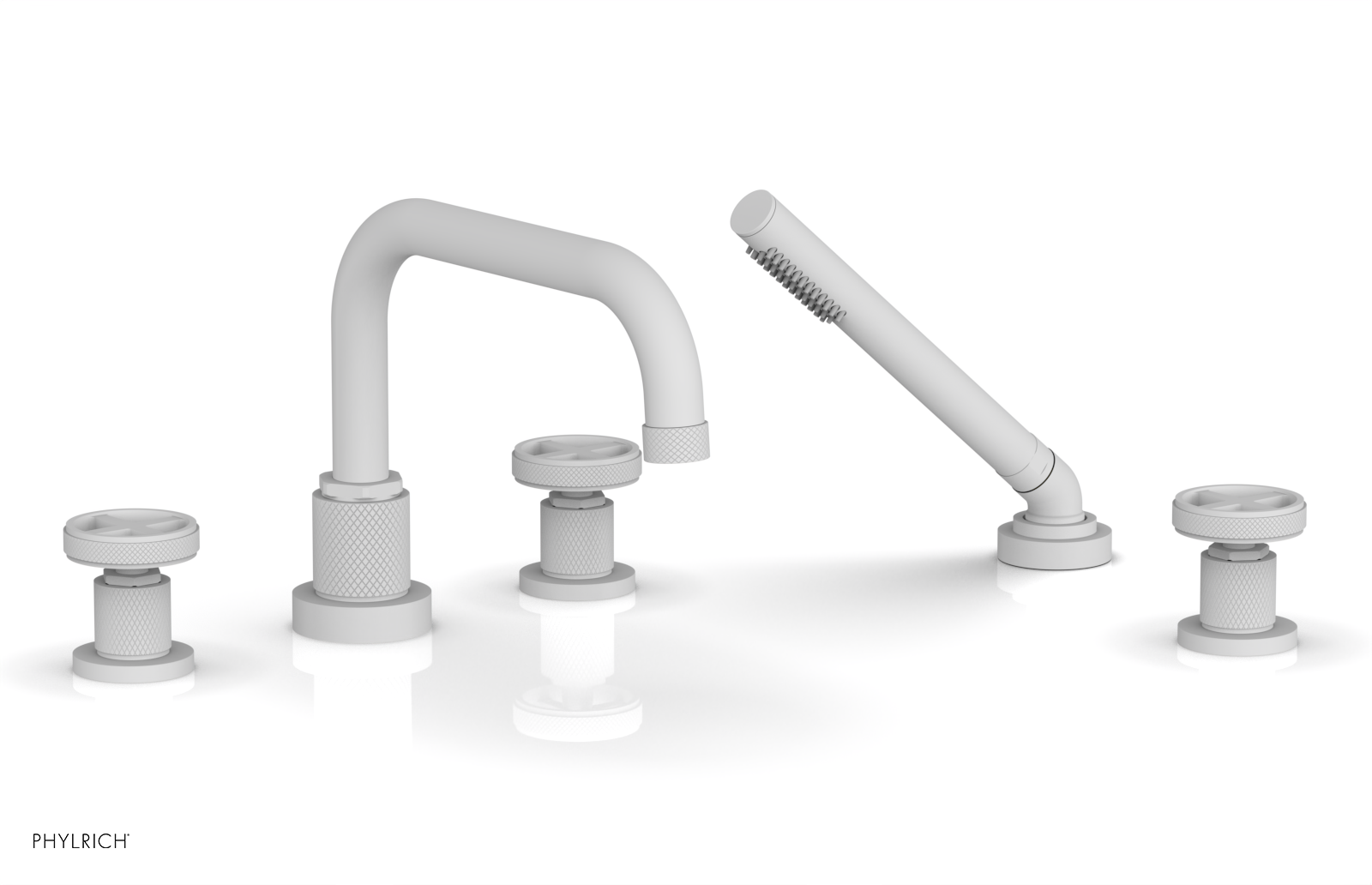 DUSTRIE - Deck Tub Set with Hand Shower - Cross Handles - Knurled 371-50