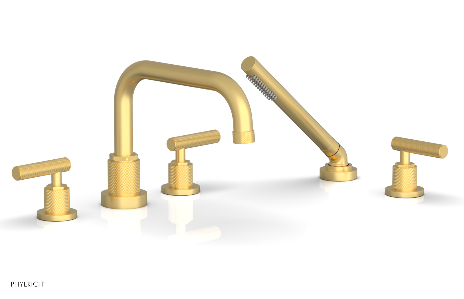 DUSTRIE - Deck Tub Set with Hand Shower - Lever Handles - Knurled 371-51