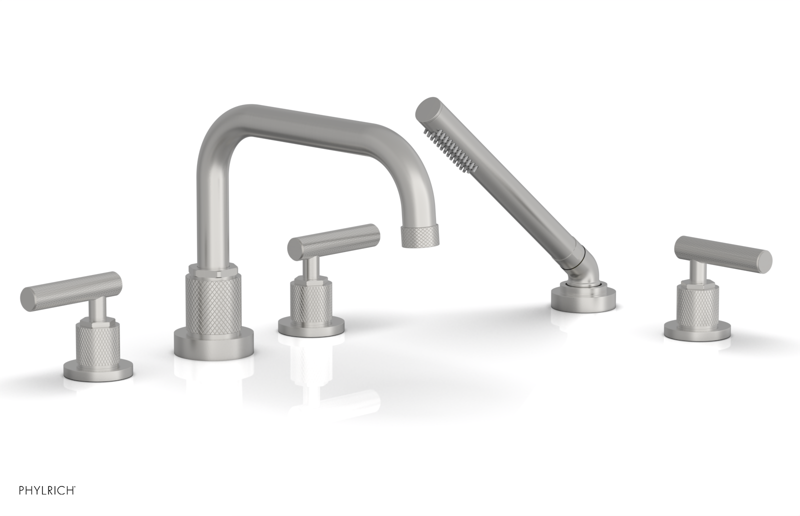 DUSTRIE - Deck Tub Set with Hand Shower - Lever Handles - Knurled 371-51