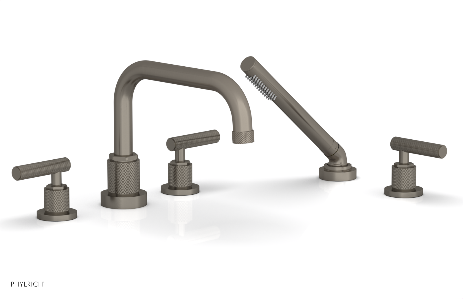 DUSTRIE - Deck Tub Set with Hand Shower - Lever Handles - Knurled 371-51