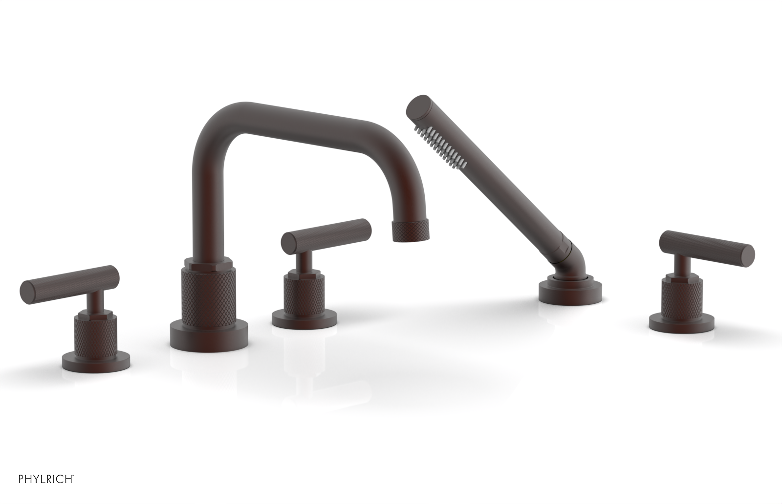 DUSTRIE - Deck Tub Set with Hand Shower - Lever Handles - Knurled 371-51