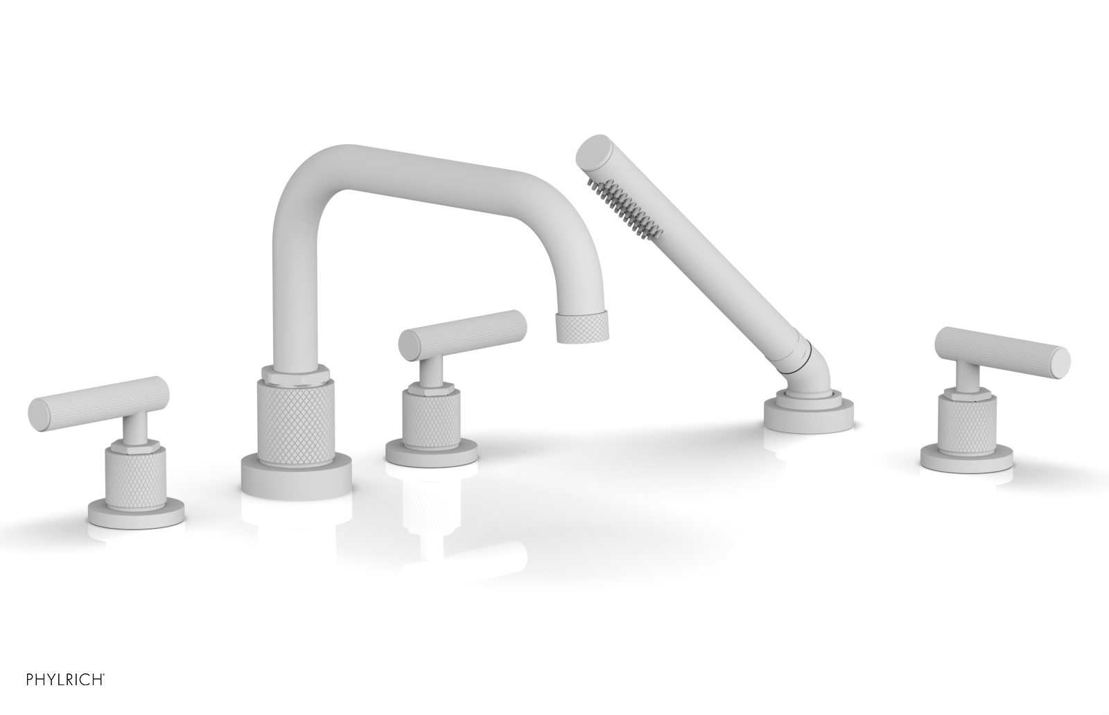 DUSTRIE - Deck Tub Set with Hand Shower - Lever Handles - Knurled 371-51