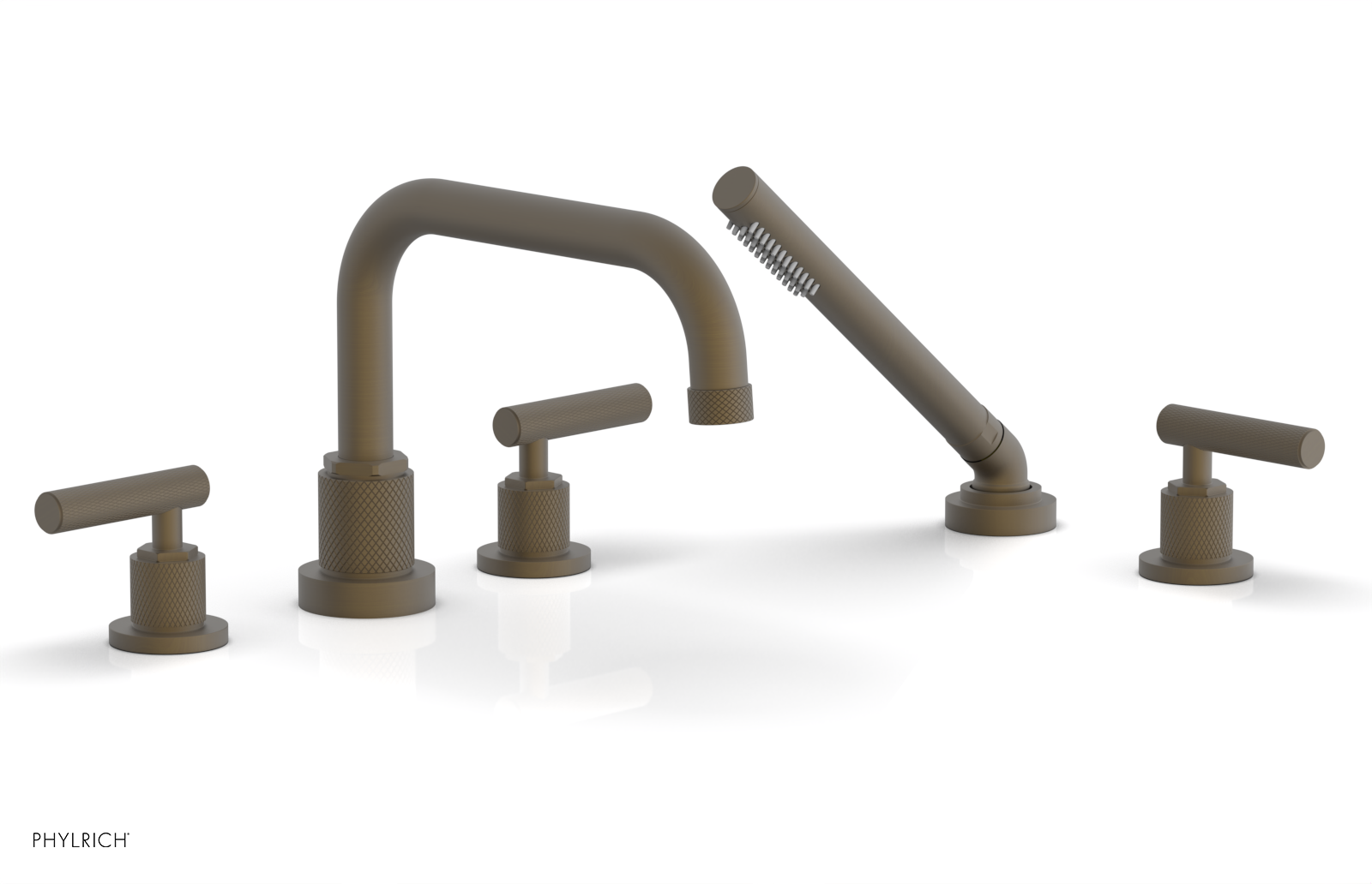 DUSTRIE - Deck Tub Set with Hand Shower - Lever Handles - Knurled 371-51