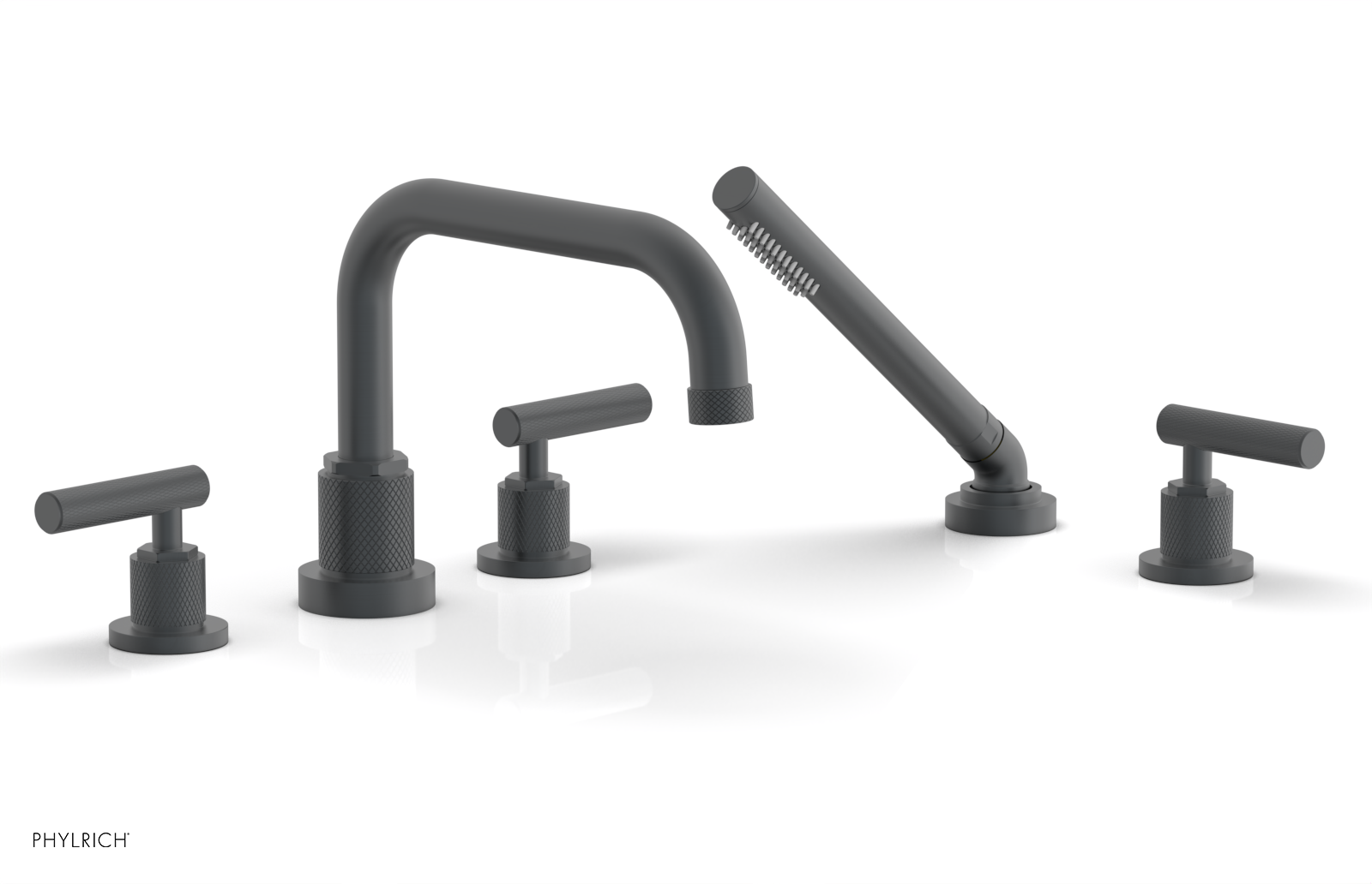 DUSTRIE - Deck Tub Set with Hand Shower - Lever Handles - Knurled 371-51