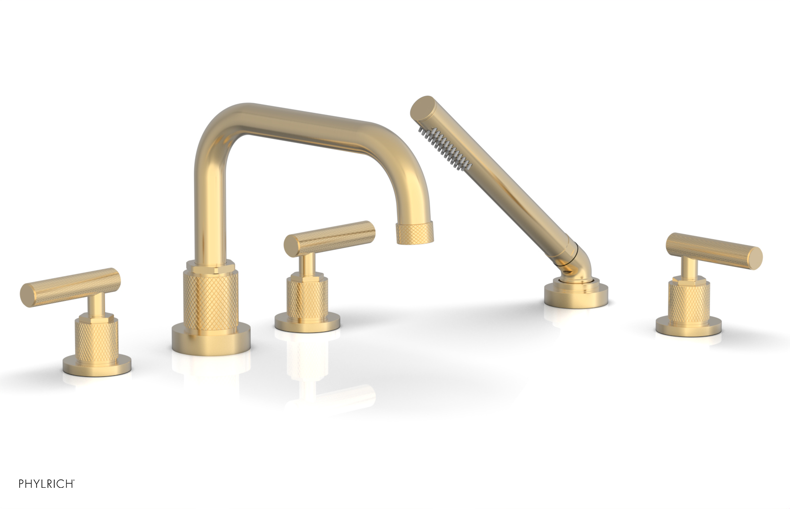 DUSTRIE - Deck Tub Set with Hand Shower - Lever Handles - Knurled 371-51