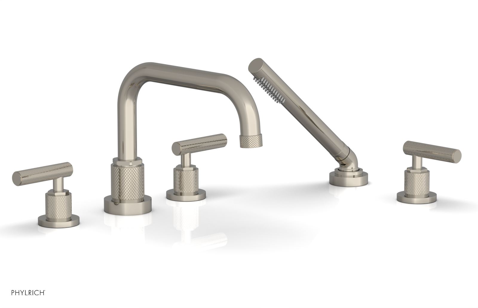 DUSTRIE - Deck Tub Set with Hand Shower - Lever Handles - Knurled 371-51