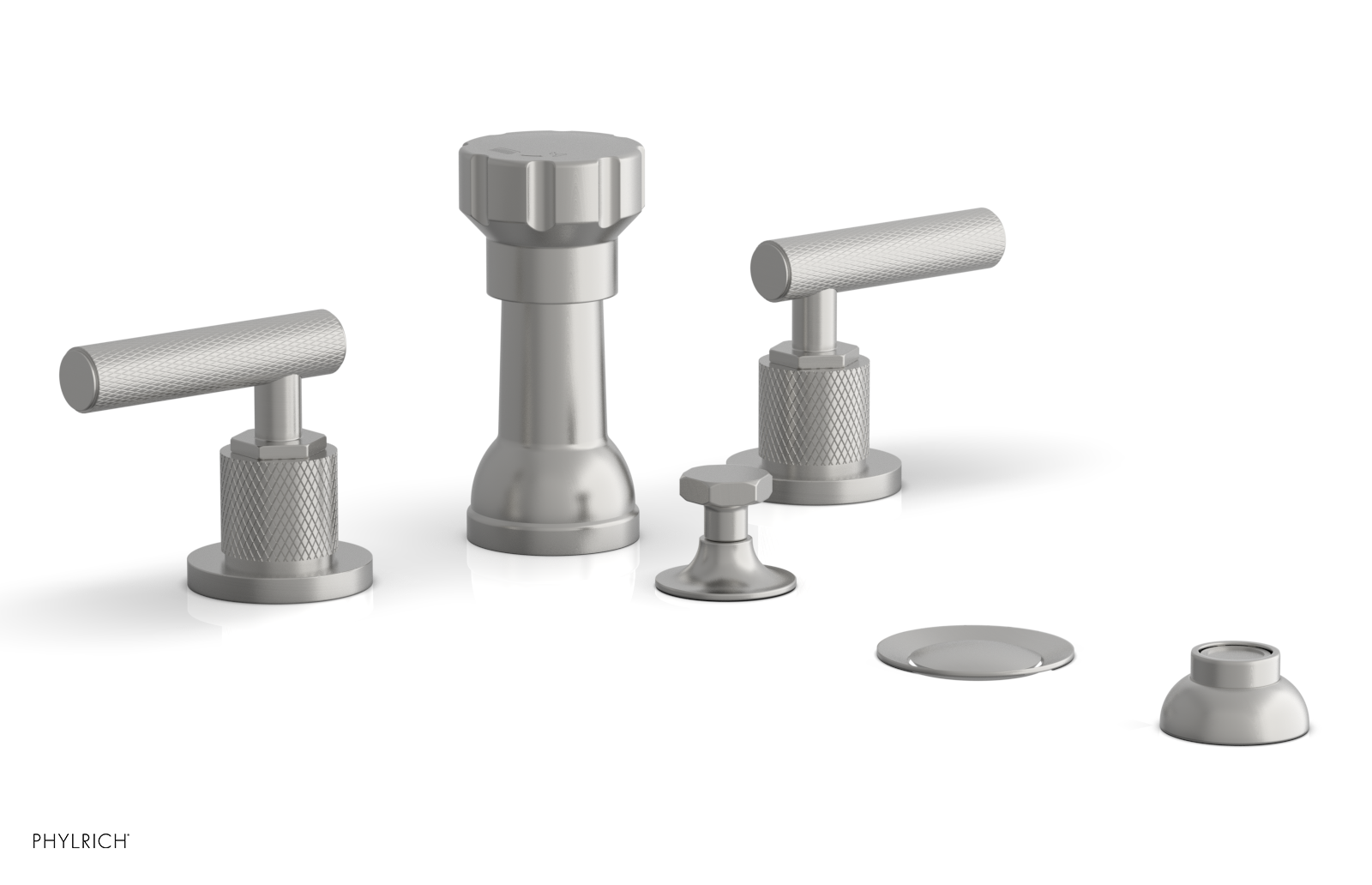 DUSTRIE - Four Hole Bidet Set - Lever Handles - Knurled 371-61