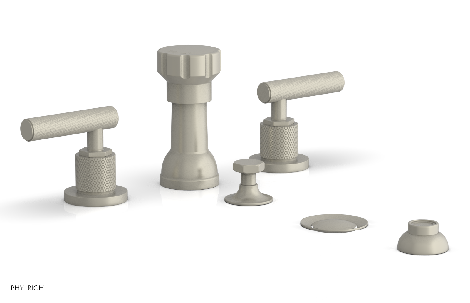 DUSTRIE - Four Hole Bidet Set - Lever Handles - Knurled 371-61