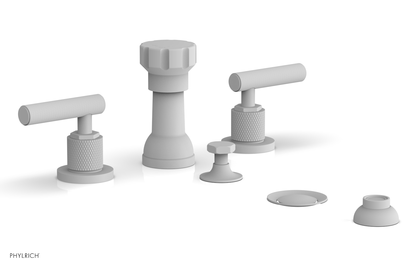 DUSTRIE - Four Hole Bidet Set - Lever Handles - Knurled 371-61