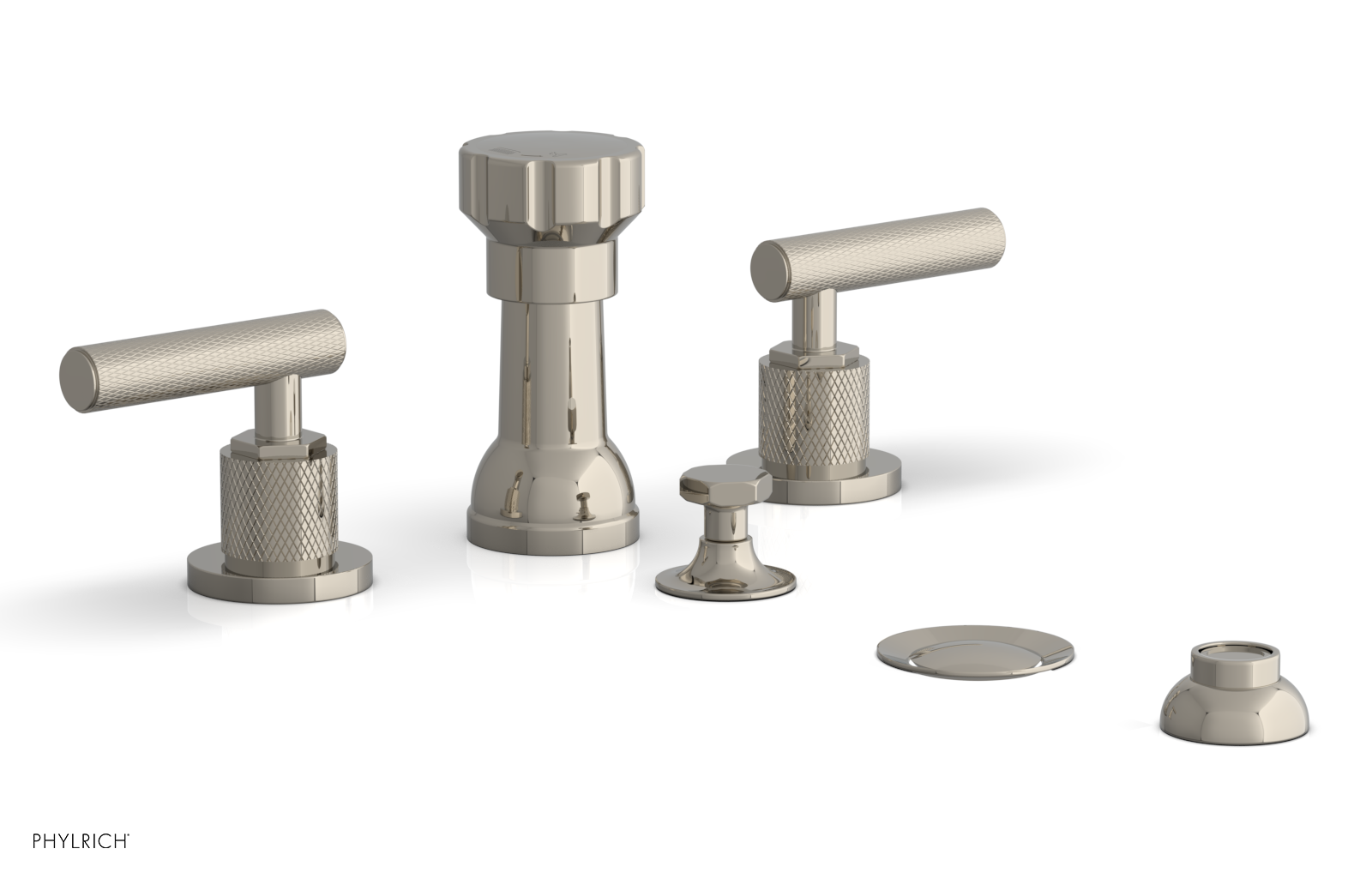 DUSTRIE - Four Hole Bidet Set - Lever Handles - Knurled 371-61