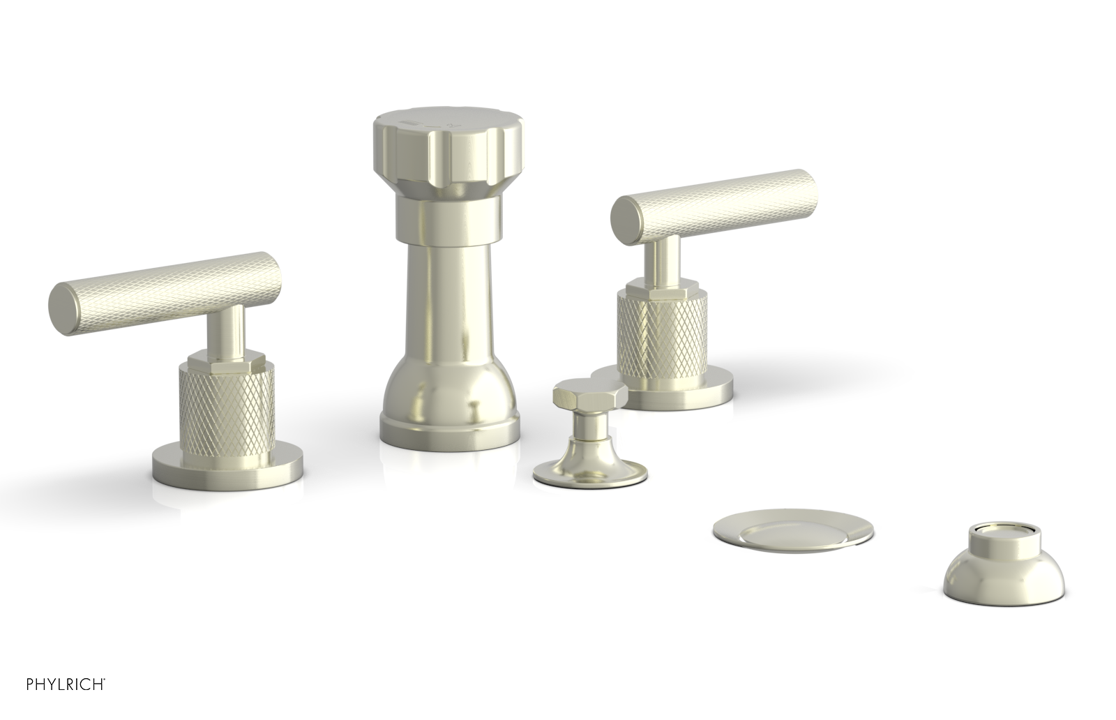 DUSTRIE - Four Hole Bidet Set - Lever Handles - Knurled 371-61