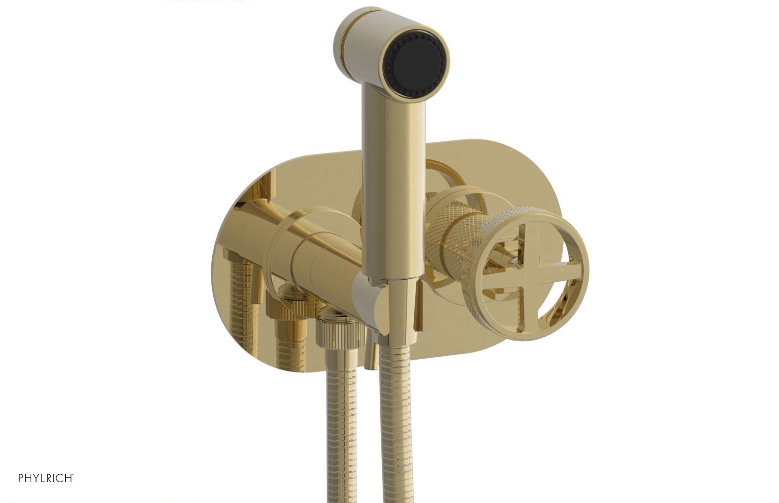 DUSTRIE - Wall Mounted Bidet - Cross Handle - Knurled 371-62