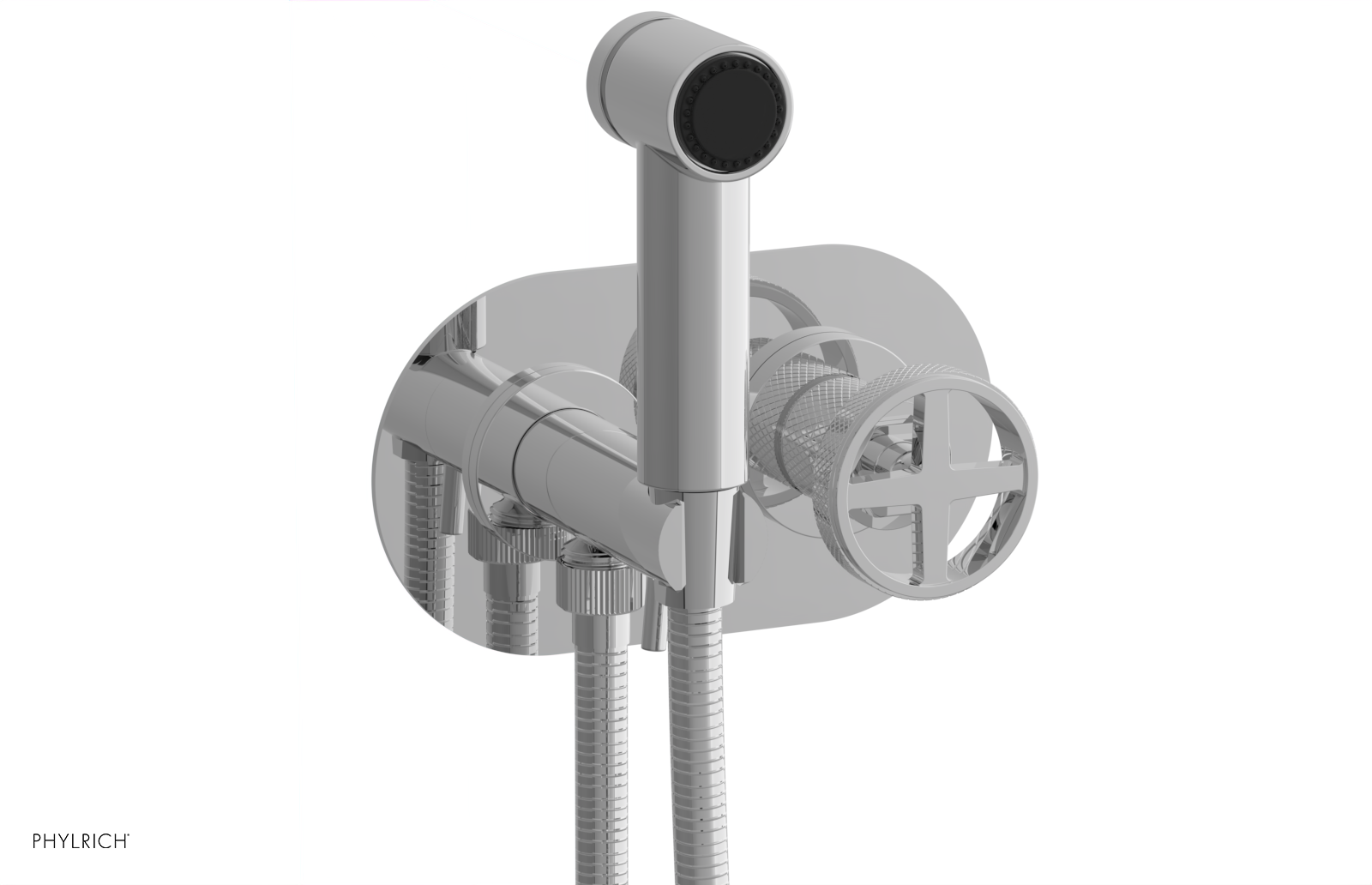 DUSTRIE - Wall Mounted Bidet - Cross Handle - Knurled 371-62