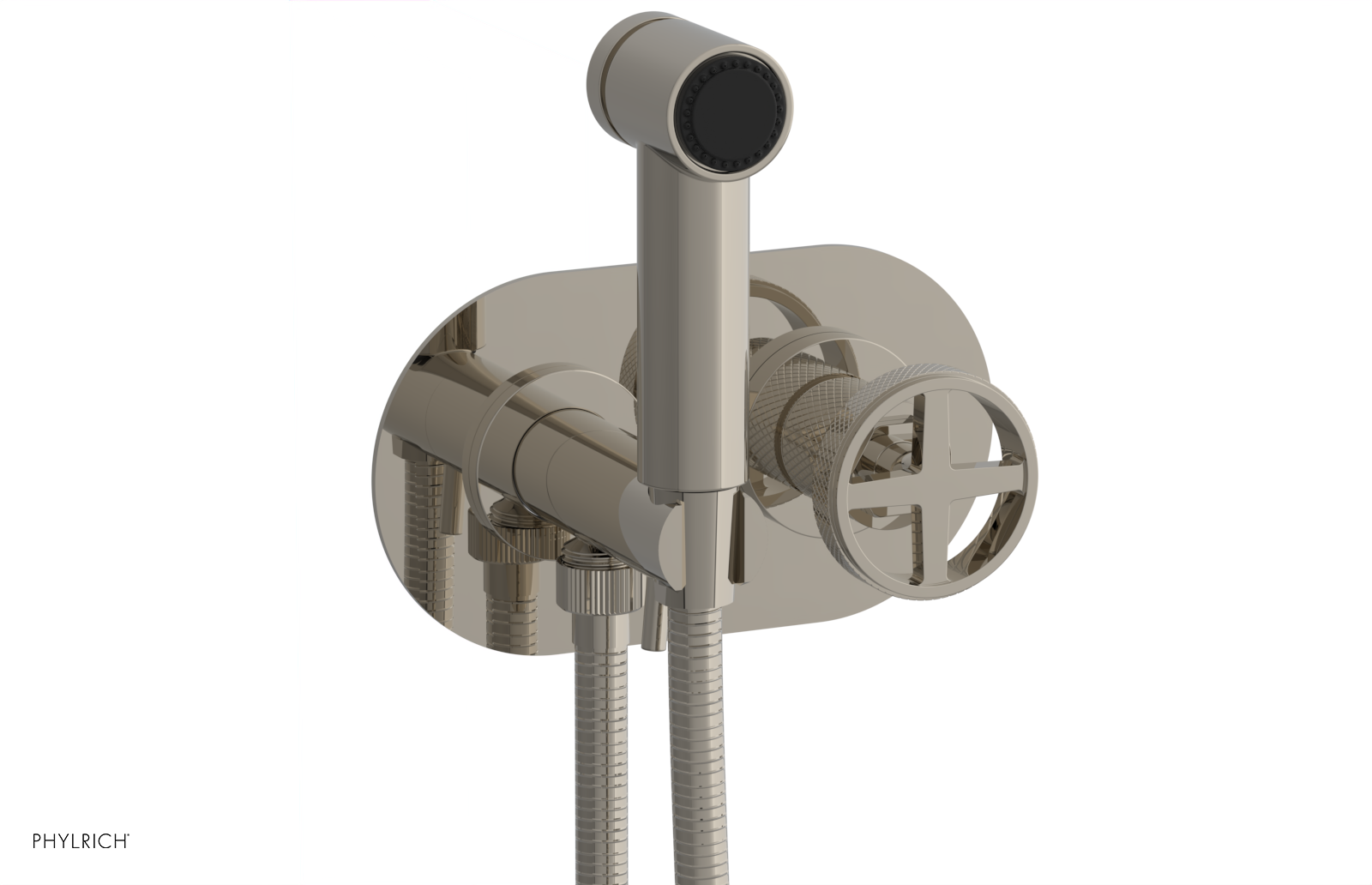 DUSTRIE - Wall Mounted Bidet - Cross Handle - Knurled 371-62