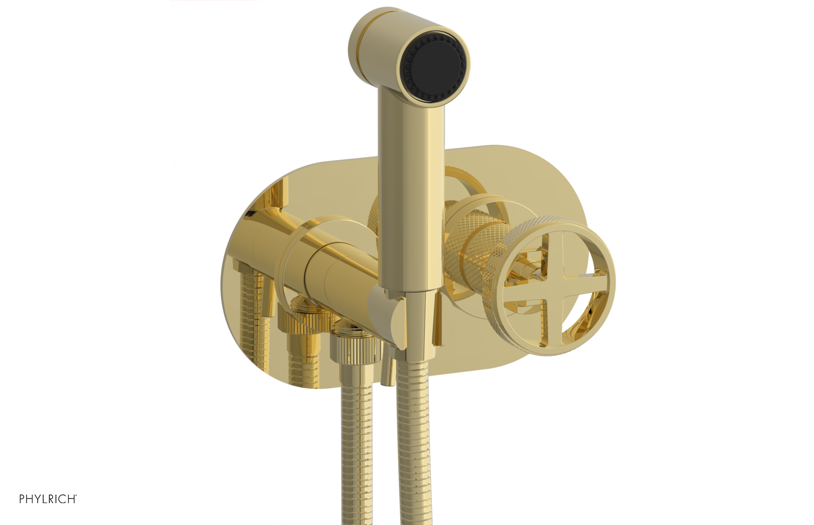 DUSTRIE - Wall Mounted Bidet - Cross Handle - Knurled 371-62