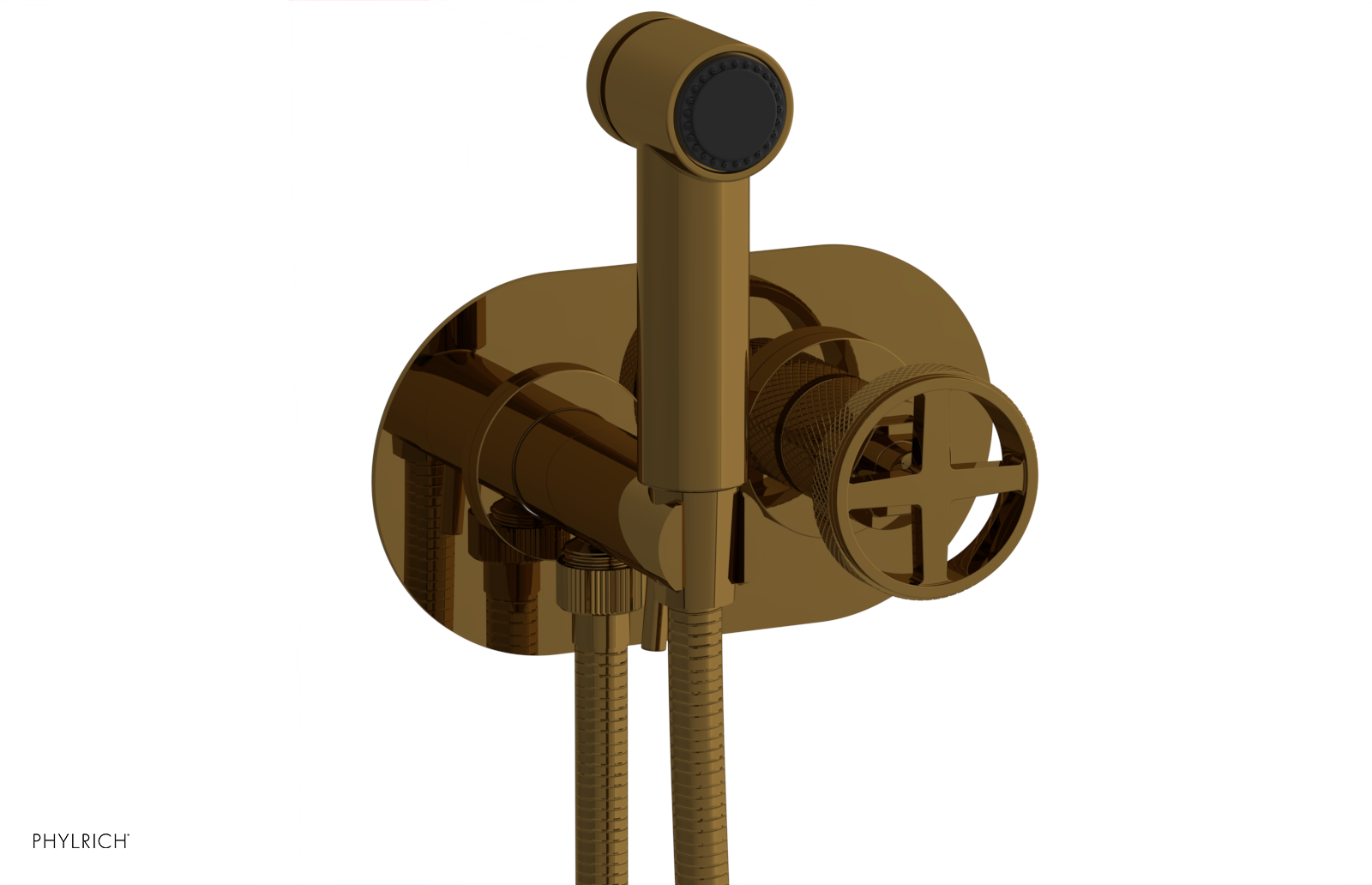 DUSTRIE - Wall Mounted Bidet - Cross Handle - Knurled 371-62