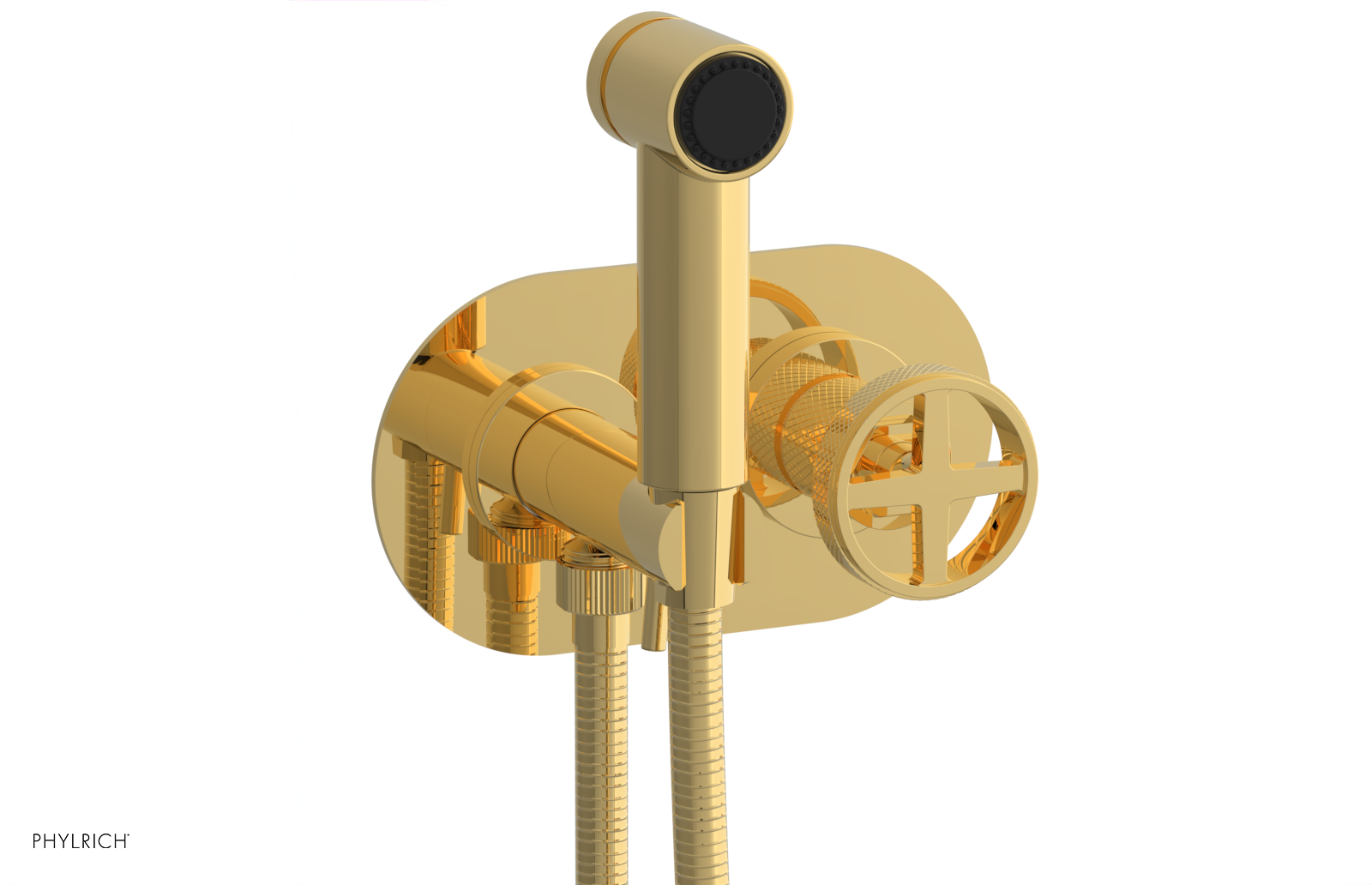 DUSTRIE - Wall Mounted Bidet - Cross Handle - Knurled 371-62