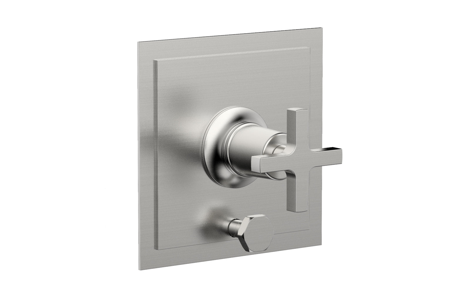 HEX MODERN Pressure Balance Shower Plate with Diverter and Handle Trim Set - Cross Handle 4-101