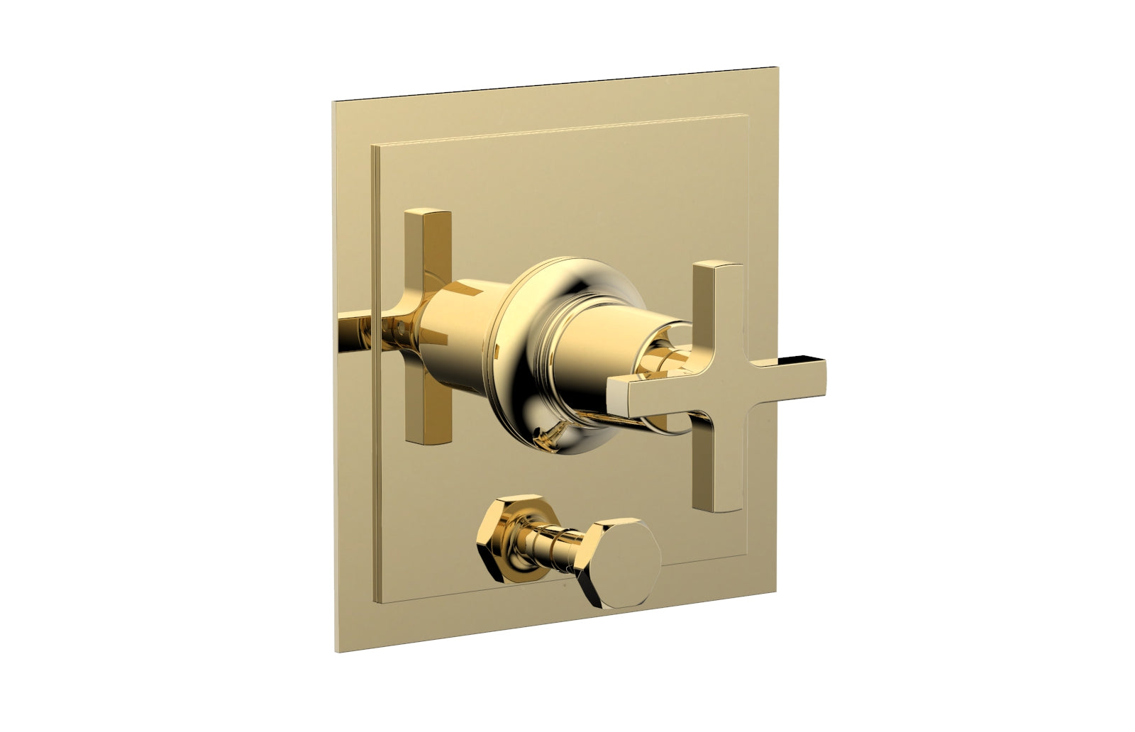 HEX MODERN Pressure Balance Shower Plate with Diverter and Handle Trim Set - Cross Handle 4-101