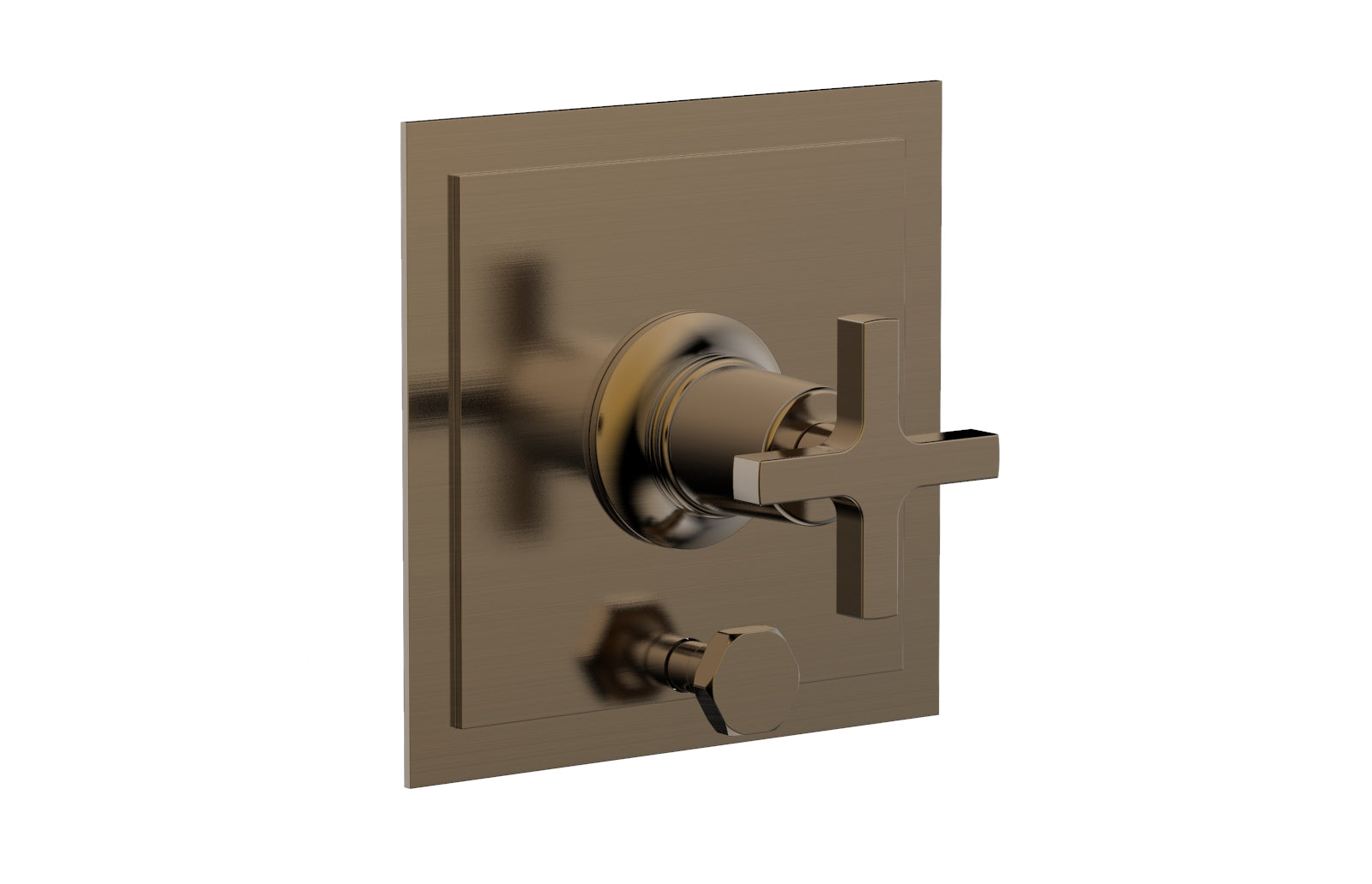 HEX MODERN Pressure Balance Shower Plate with Diverter and Handle Trim Set - Cross Handle 4-101