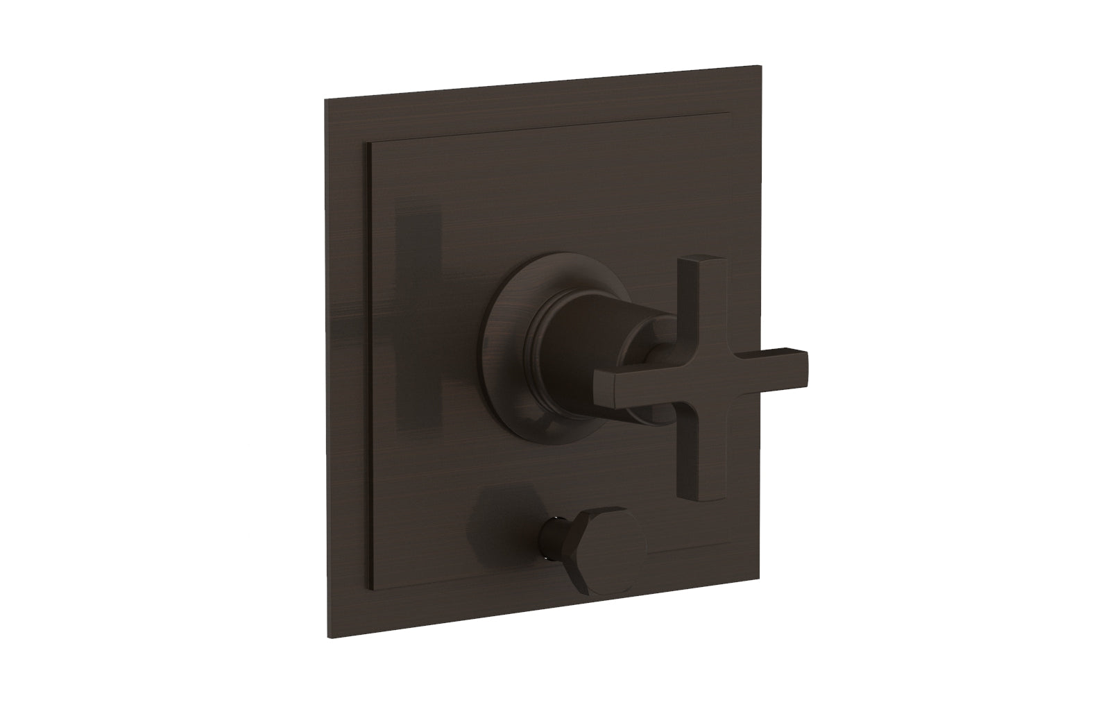 HEX MODERN Pressure Balance Shower Plate with Diverter and Handle Trim Set - Cross Handle 4-101