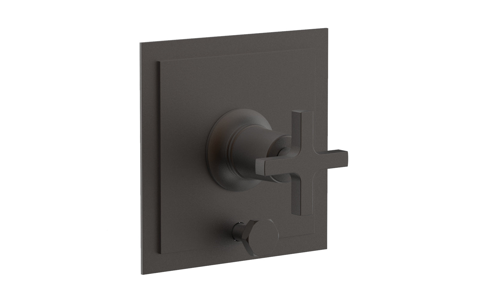HEX MODERN Pressure Balance Shower Plate with Diverter and Handle Trim Set - Cross Handle 4-101