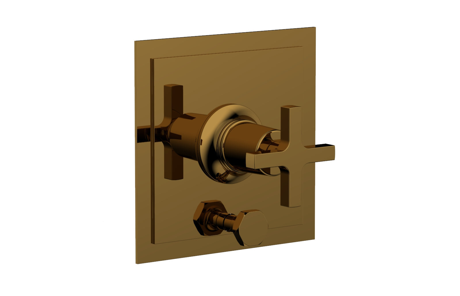 HEX MODERN Pressure Balance Shower Plate with Diverter and Handle Trim Set - Cross Handle 4-101