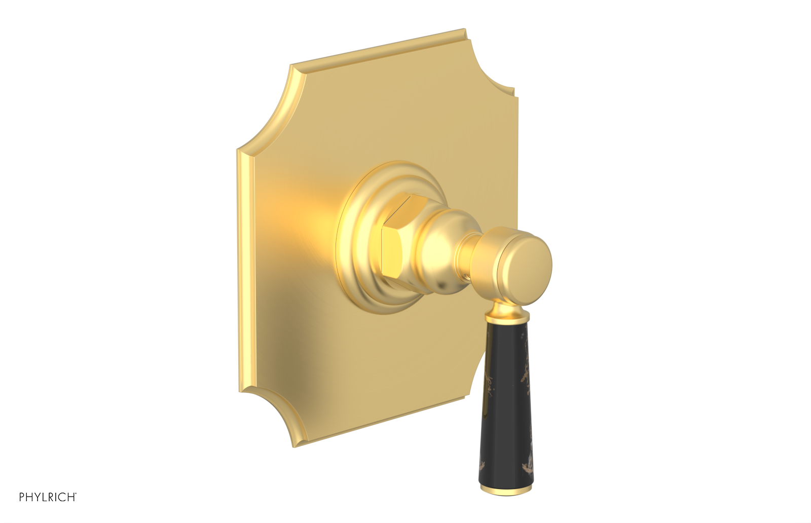 HENRI 1/2" Mini Thermostatic Shower Trim - Black Marble Handle 4-159