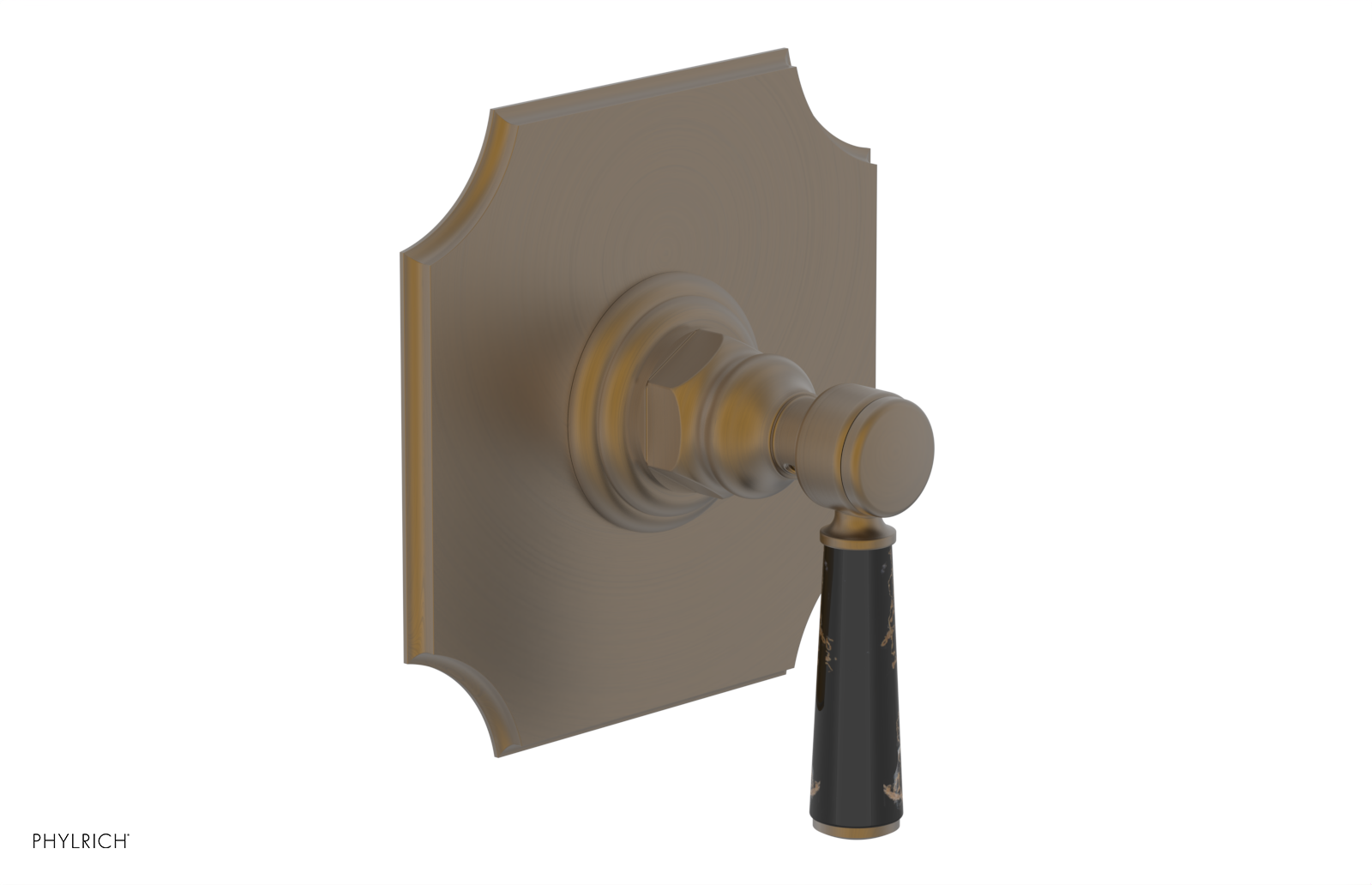 HENRI 1/2" Mini Thermostatic Shower Trim - Black Marble Handle 4-159